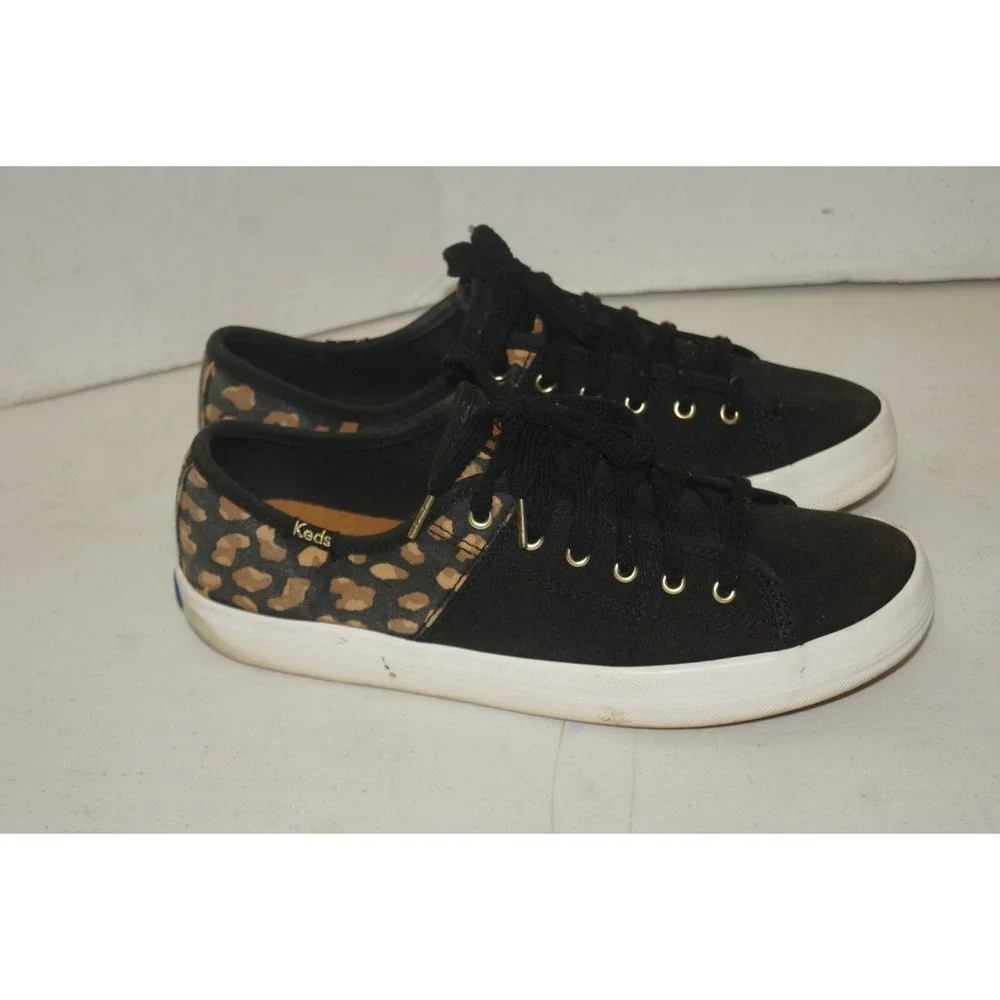 Keds Kickstart Women's Size 7.5 Shoes Black Leopard Print Low Top Sneaker